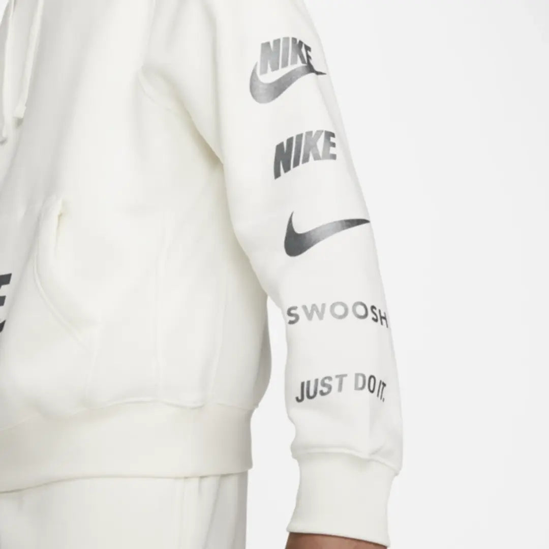 Nike Sportswear Standard Issue Fleece Pullover Hoodie 'White/Cotton'