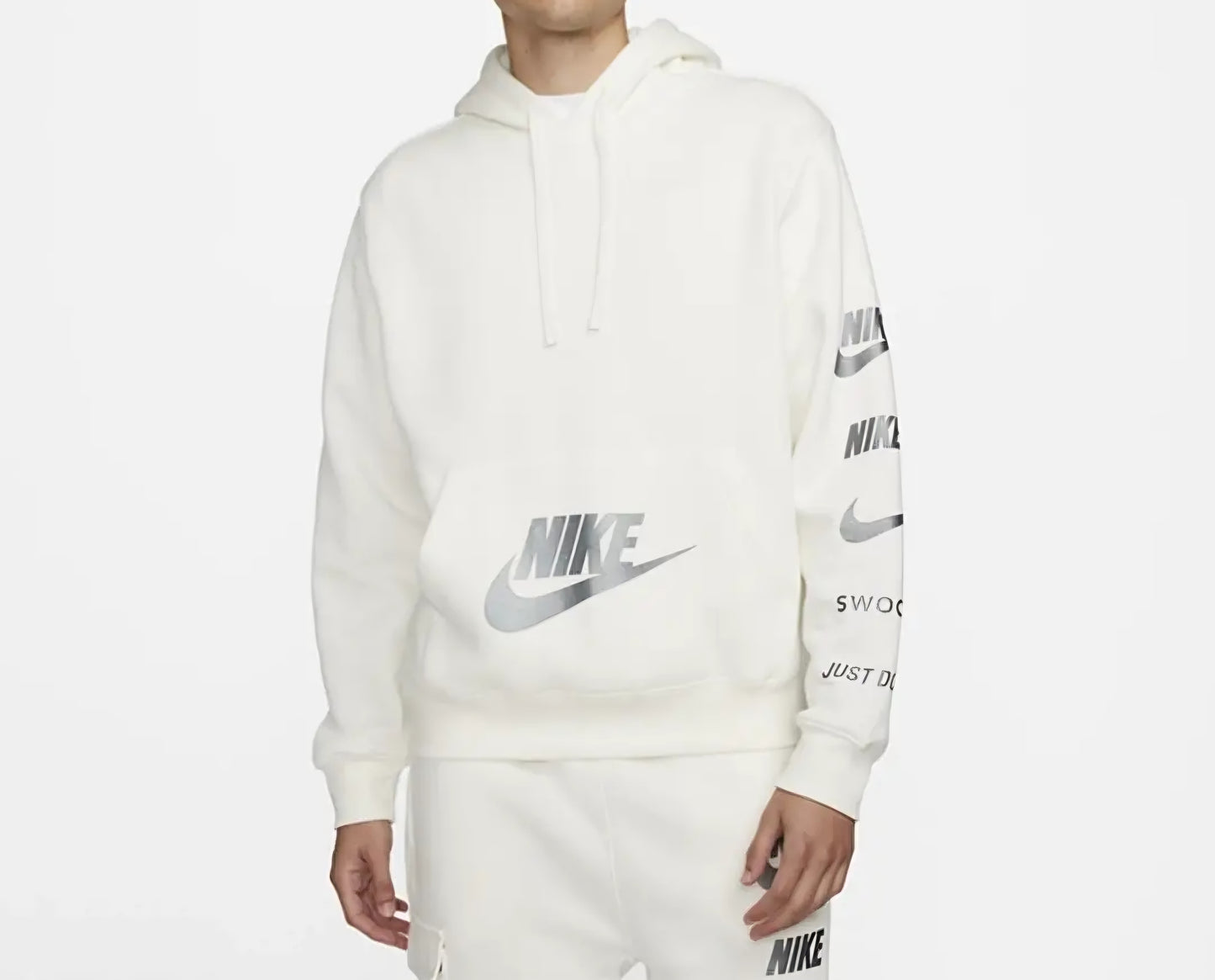 Nike Sportswear Standard Issue Fleece Pullover Hoodie 'White/Cotton'