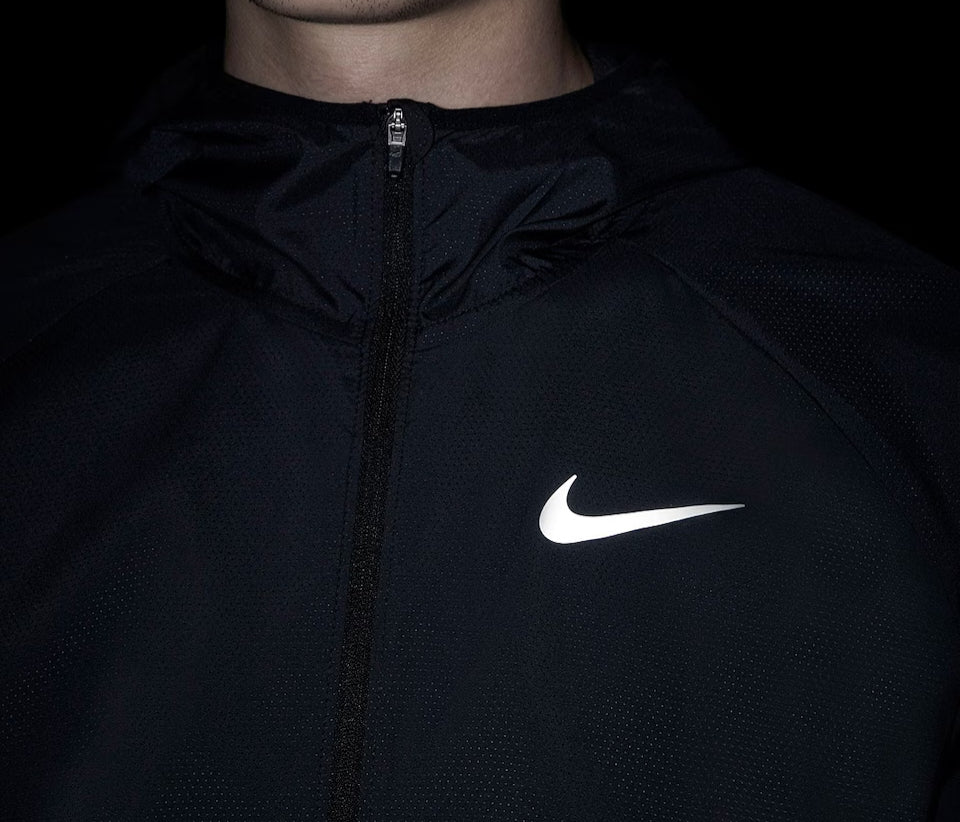 Nike Essential Windrunner Running Jacket 'Black/Reflective Silver'