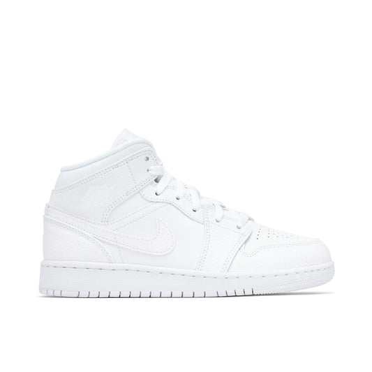 Air Jordan 1 Mid (GS) 'White/White-White'