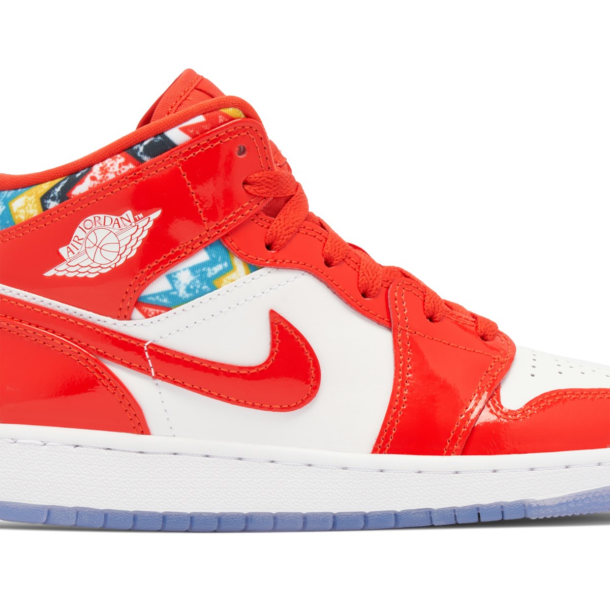 Air Jordan 1 Mid SE (GS) "Barcelona Sweater" 'Chile Red/White-Pollen'