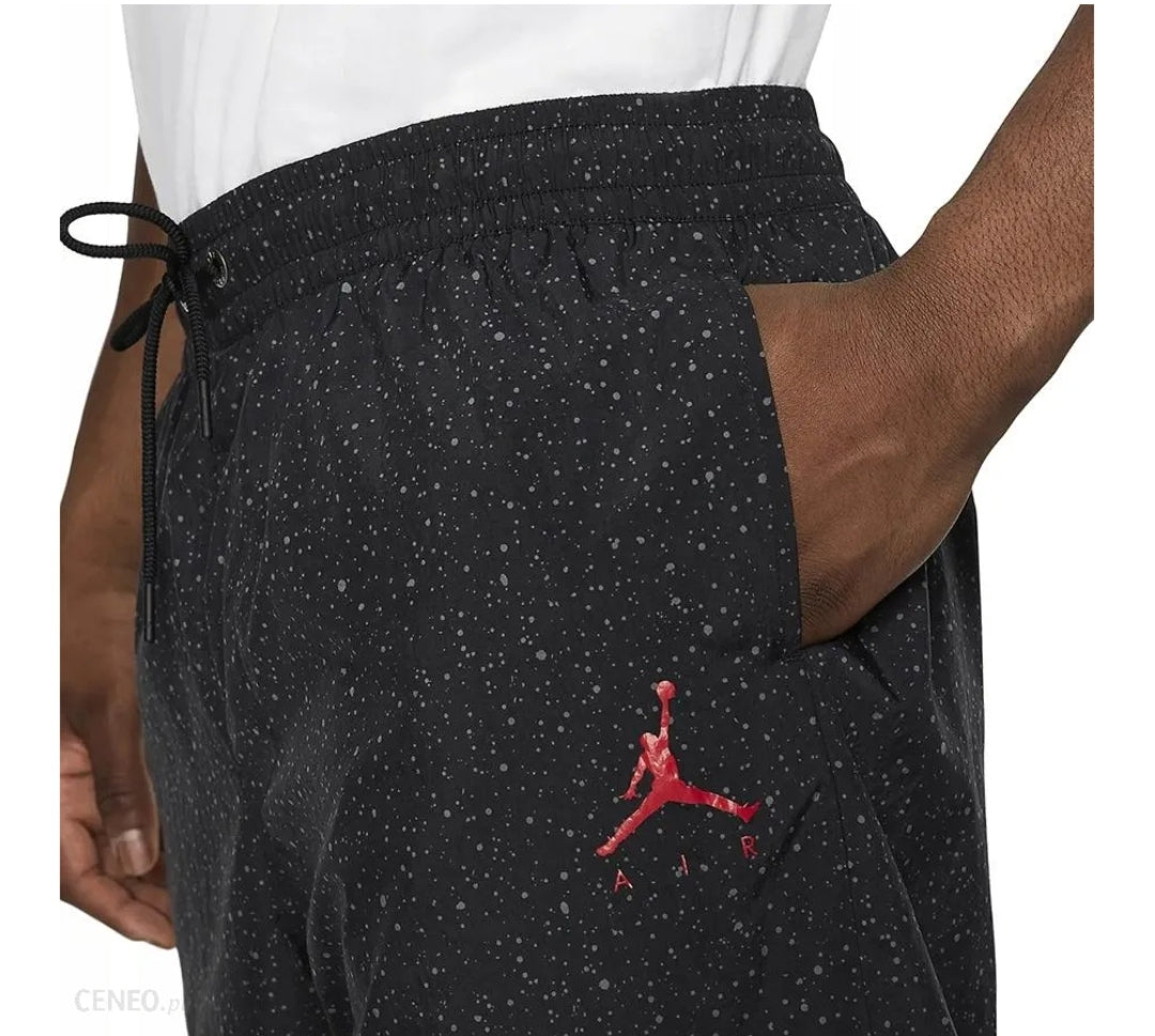 Air Jordan Poolside Cement Shorts 'Black/Cement Grey-Red'