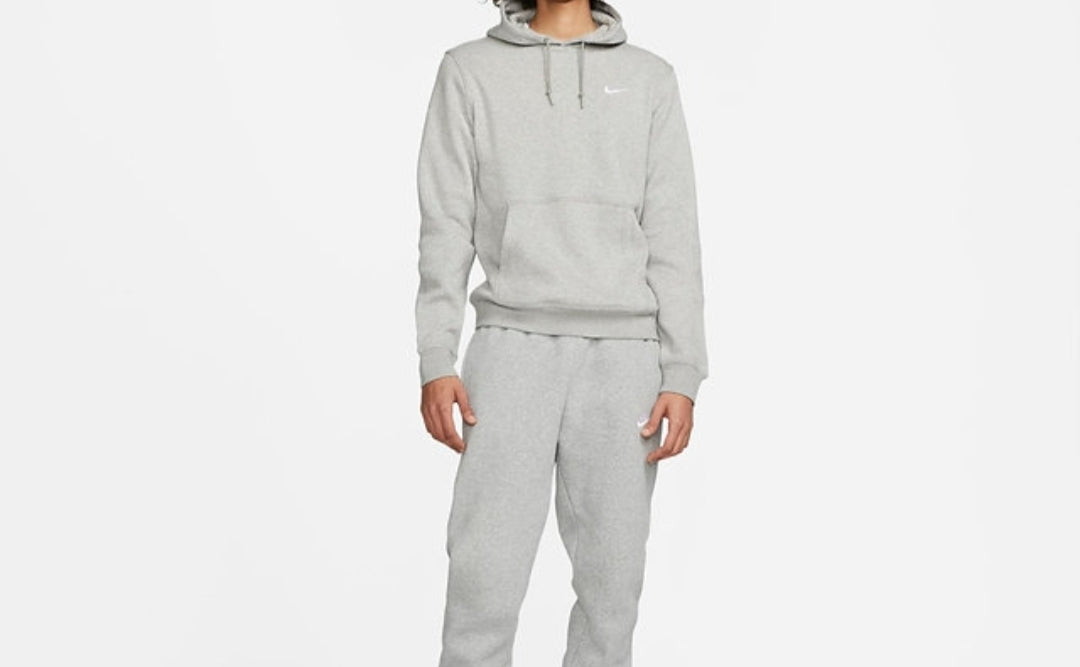 Nike Club Fleece Tracksuit (Pullover Hoodie/Joggers) 'Grey/Grey-White'