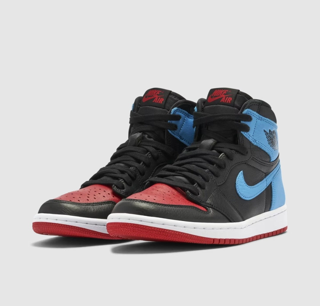 Wmns Air Jordan 1 High OG 'UNC To Chicago' 'Black/Dark Powder Blue-Gym Red Size'