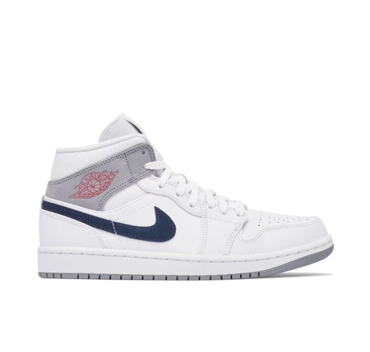 Air Jordan 1 Mid 'Paris' 'White/Midnight Navy'