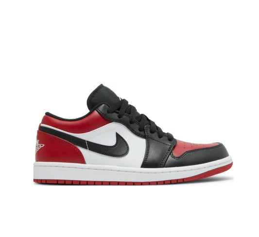 Air Jordan 1 Low 'Bred Toe' 'Gym Red/White-Black'