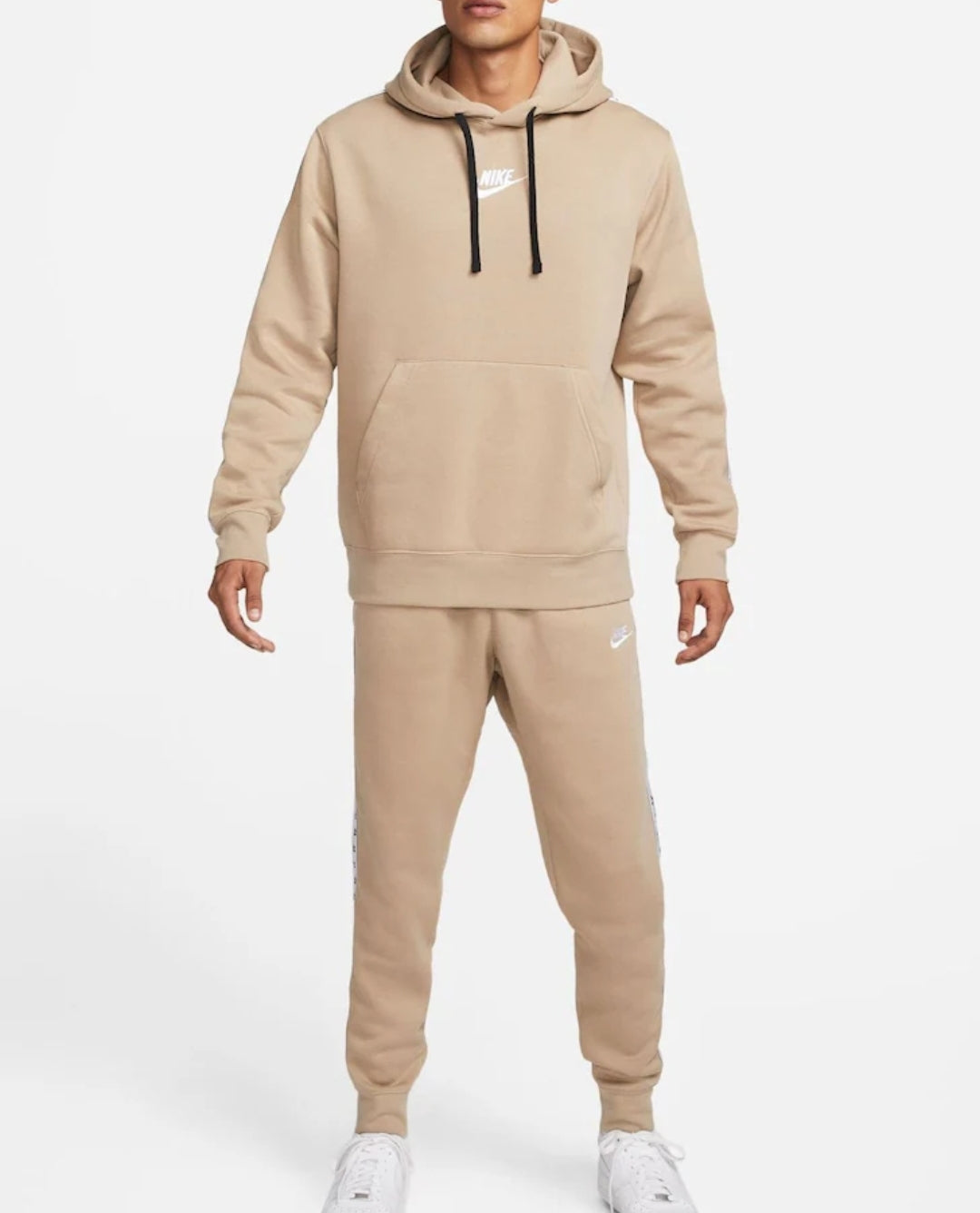 Nike Sportswear Essential Hooded Tracksuit (Beige)