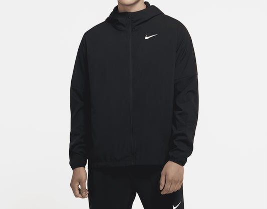 Nike Run Stripe Woven Dri-Fit Running Jacket 'Black/Black-Reflective Silver'