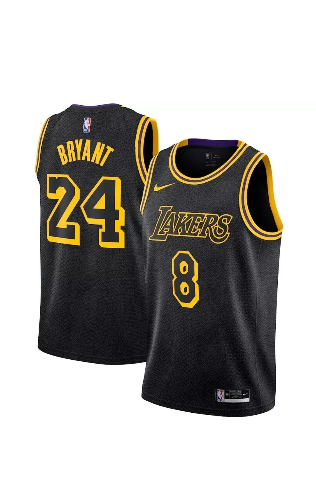 Nike Dri-Fit Kobe Bryant Los Angeles Lakers City Edition Swingman Jersey 'Black/Yellow-Purple'