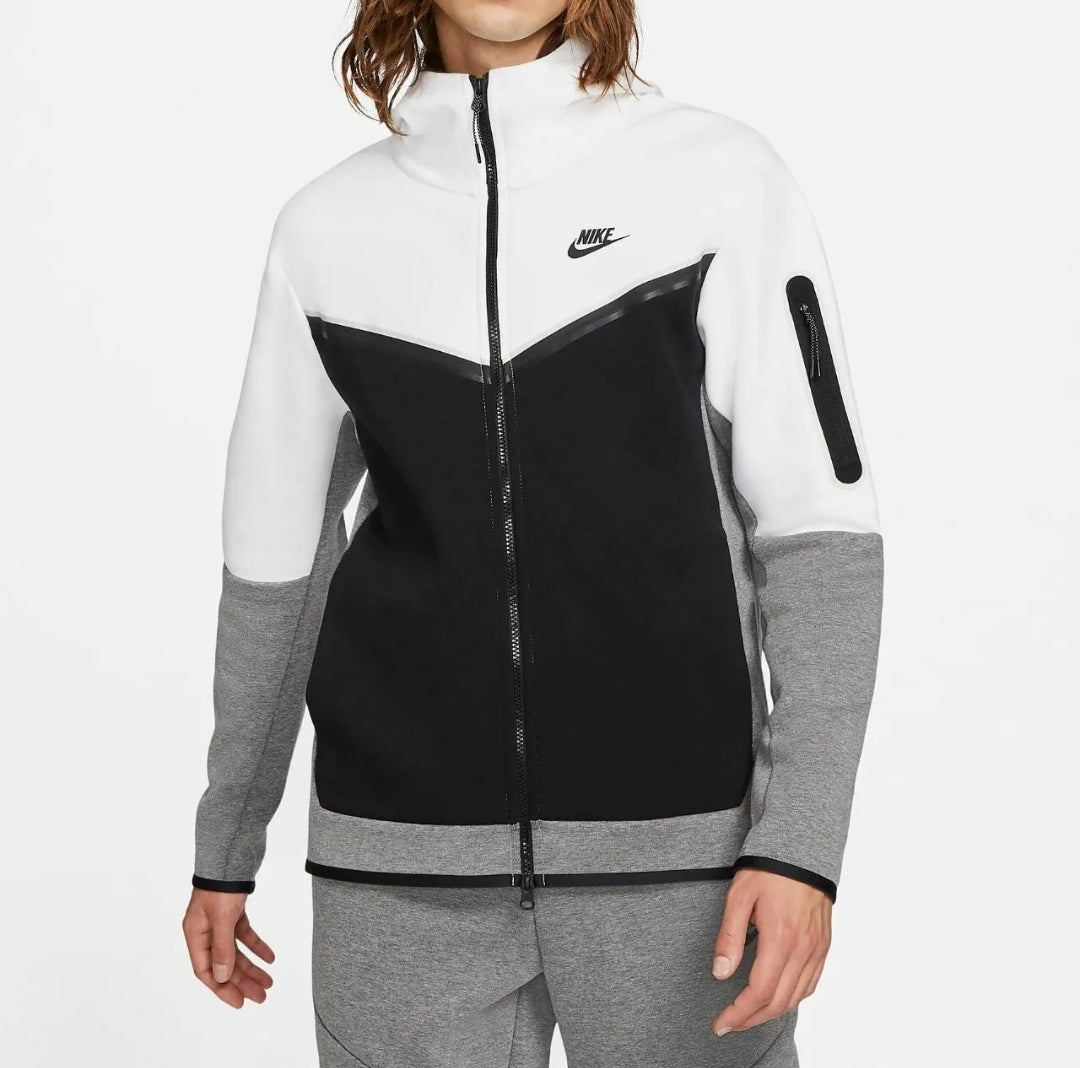 Nike Tech Fleece Full Tracksuit 'White/Black-Carbon Heather-Black'