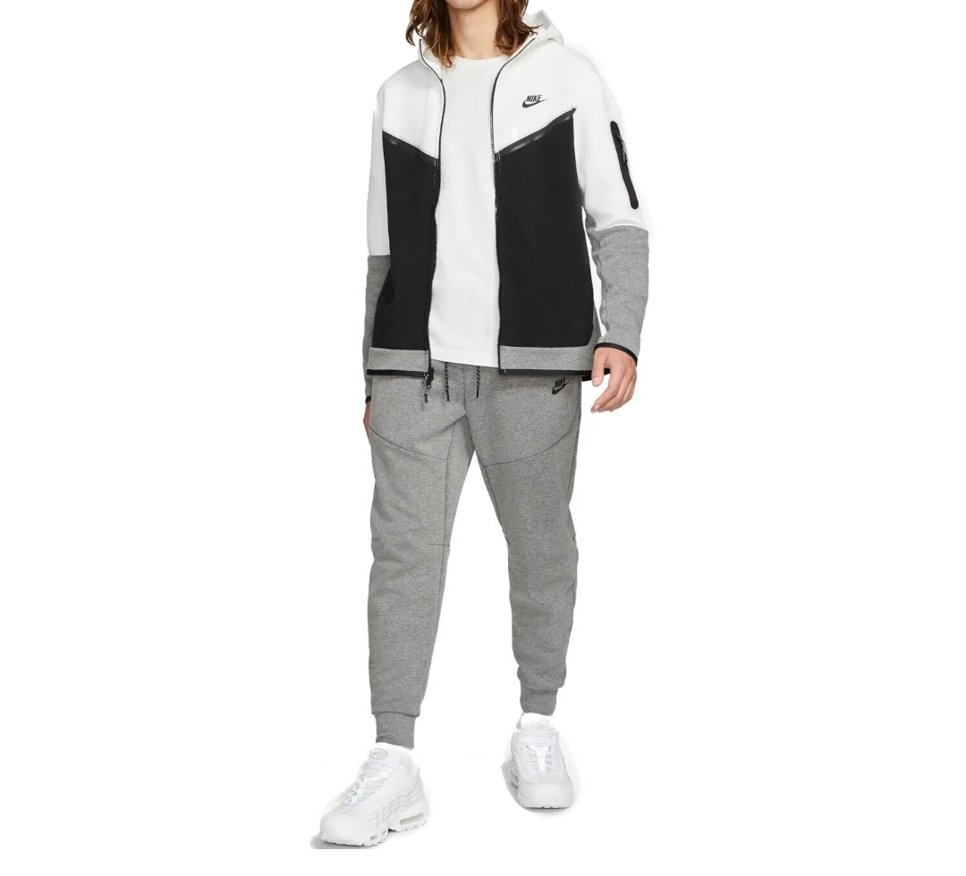 Nike Tech Fleece Full Tracksuit 'White/Black-Carbon Heather-Black'