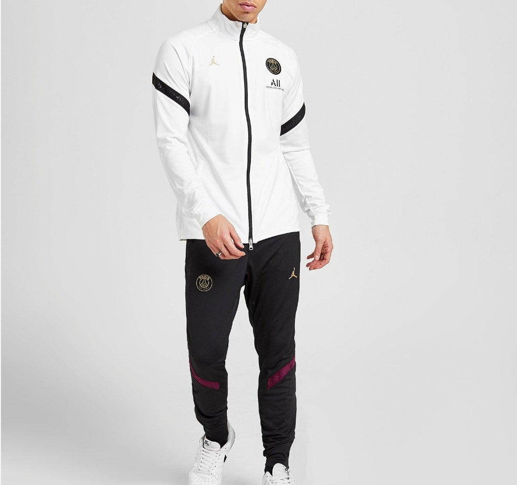 Jordan X Paris Saint Germain Dri-Fit Strike Tracksuit 'White/Black-Truly Gold'