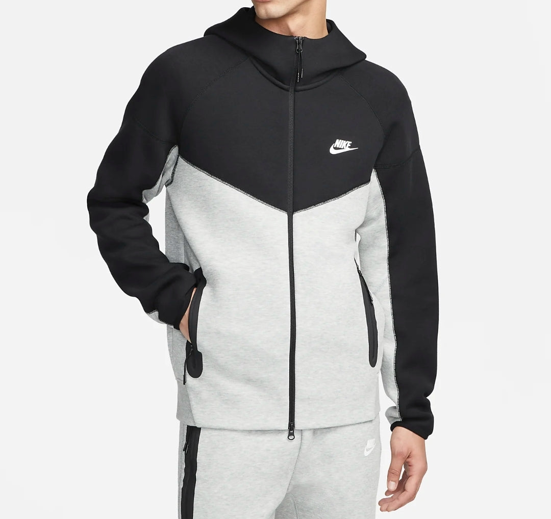 Nike Sportswear Tech Fleece Windrunner Tracksuit 'Dark Grey Heather/Black-White'