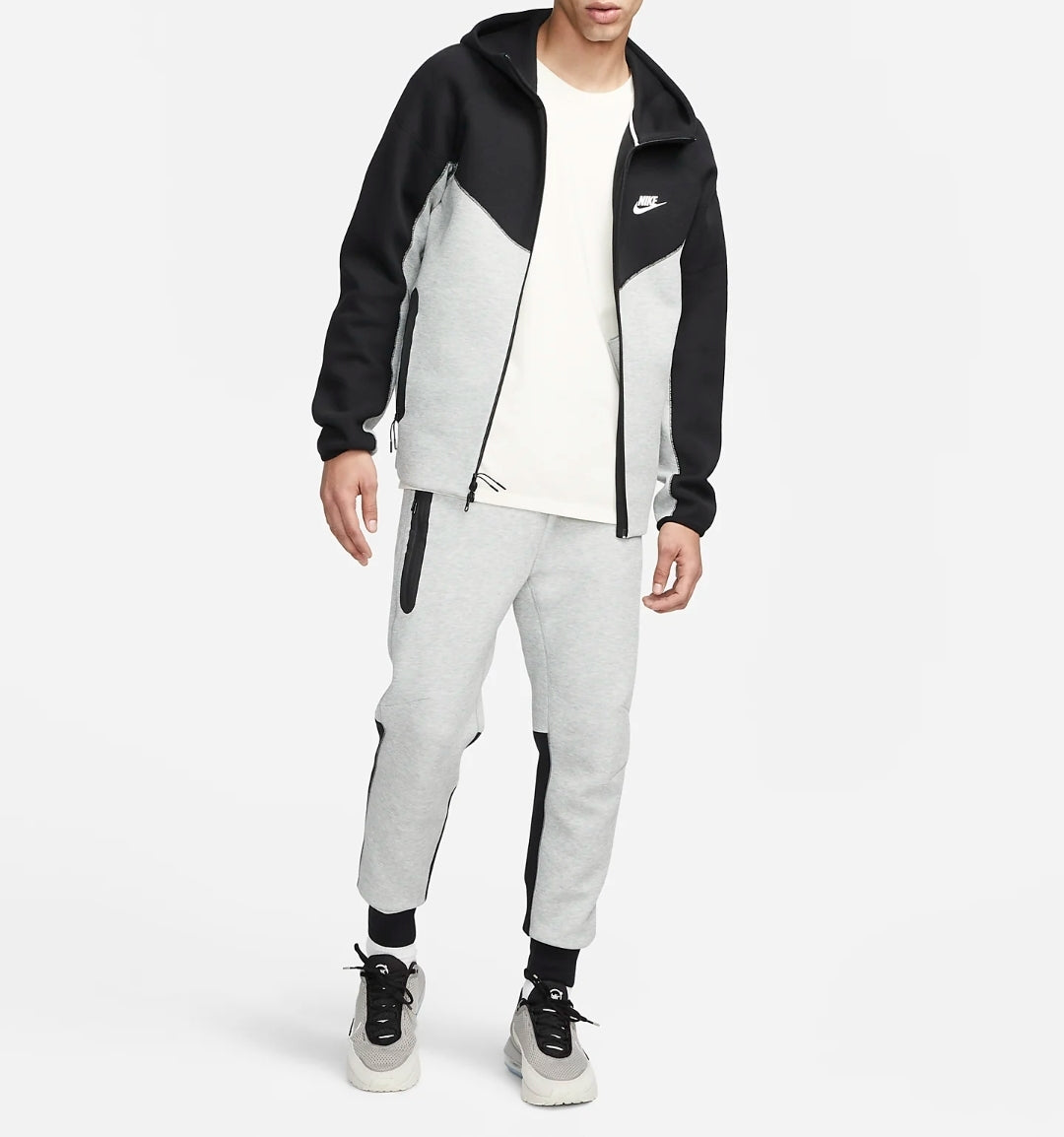 Nike Sportswear Tech Fleece Windrunner Tracksuit 'Dark Grey Heather/Black-White'