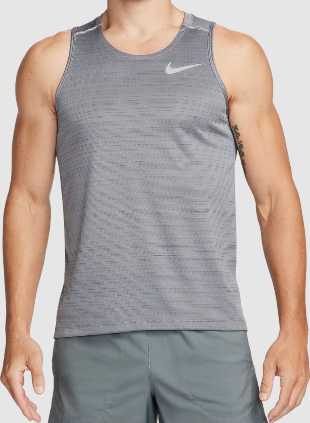 Nike Dri-Fit Miler Tank Sleeveless Running Vest 'Grey/Reflective Silver'