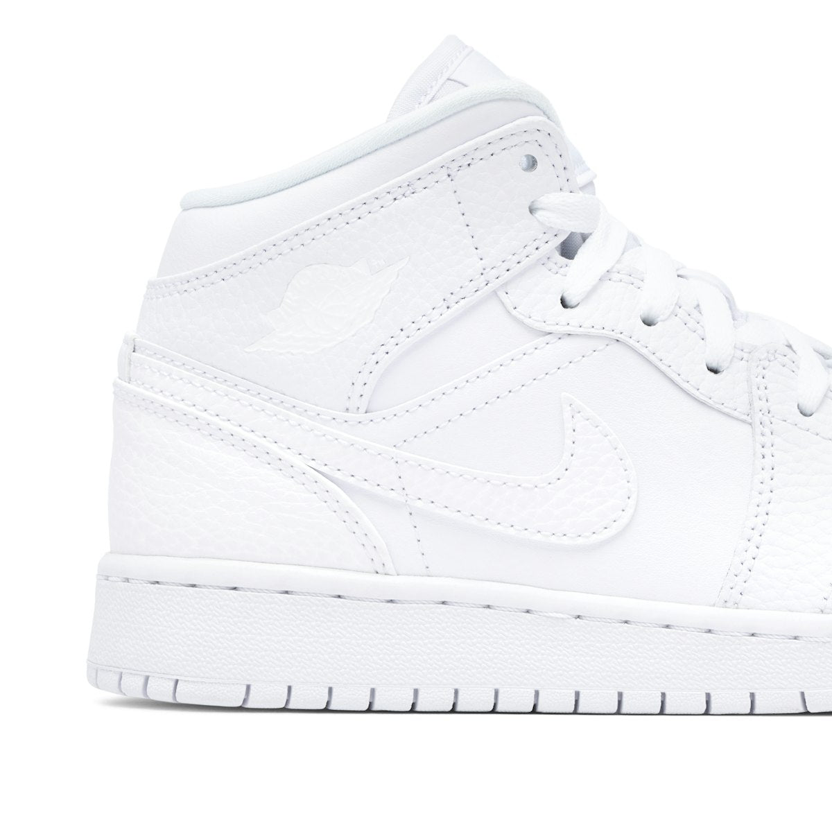 Air Jordan 1 Mid (GS) 'White/White-White'