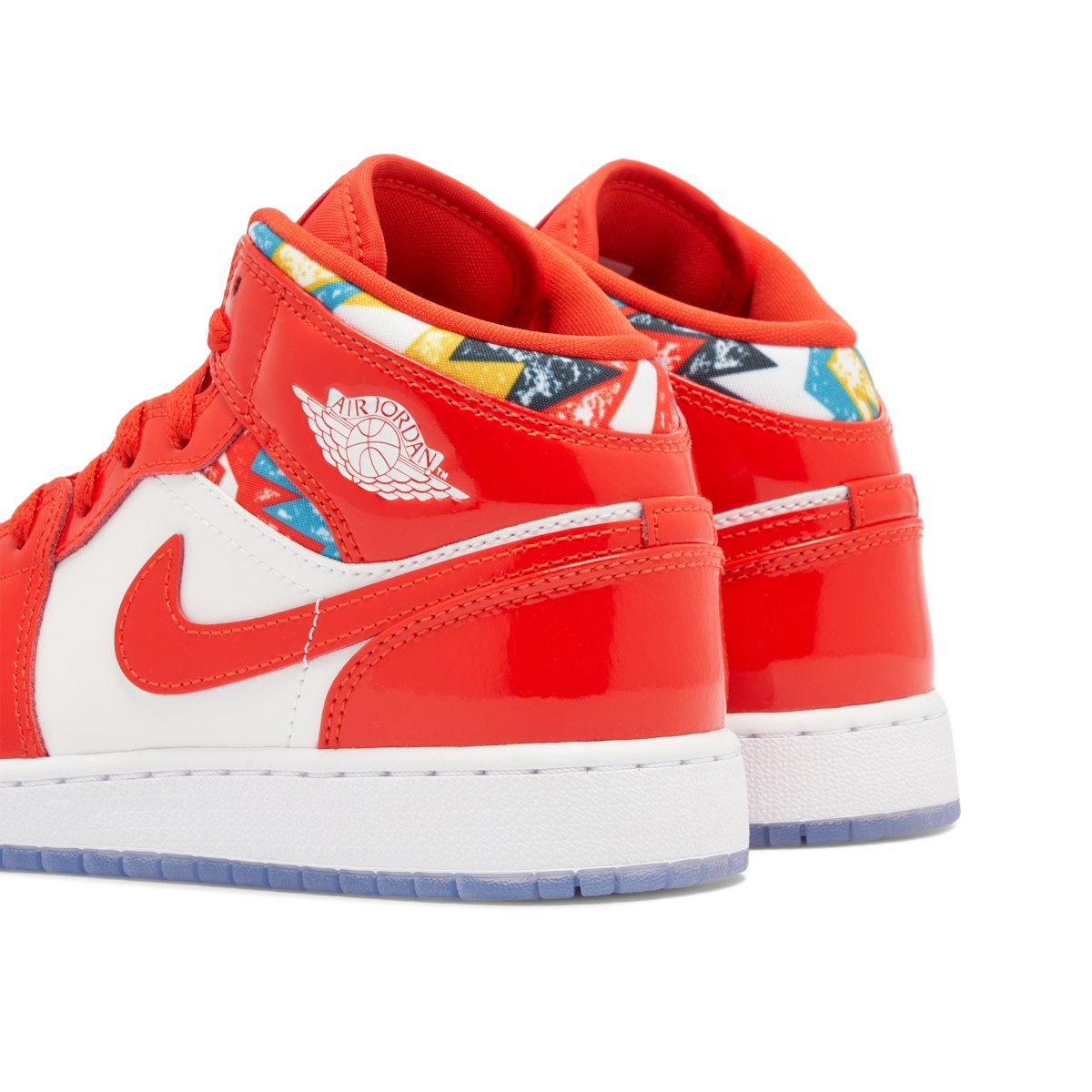 Air Jordan 1 Mid SE (GS) "Barcelona Sweater" 'Chile Red/White-Pollen'