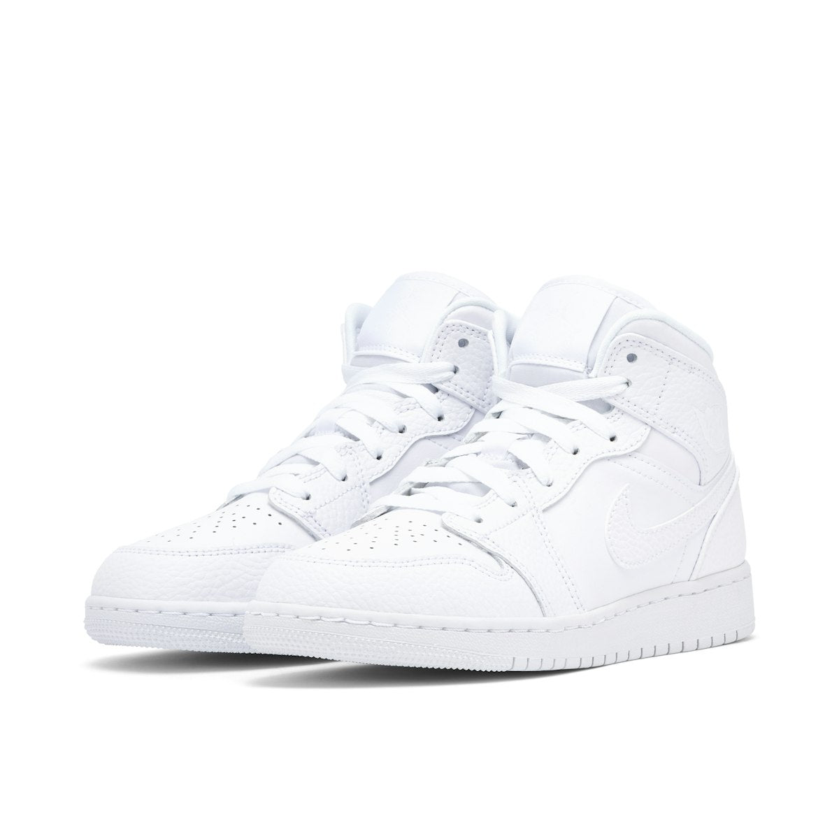 Air Jordan 1 Mid (GS) 'White/White-White'