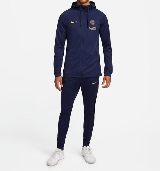 Paris Saint-Germain Strike Nike Dri-Fit Hooded Football Tracksuit 'Blackened Blue/Blackened Blue-Gold Suede'