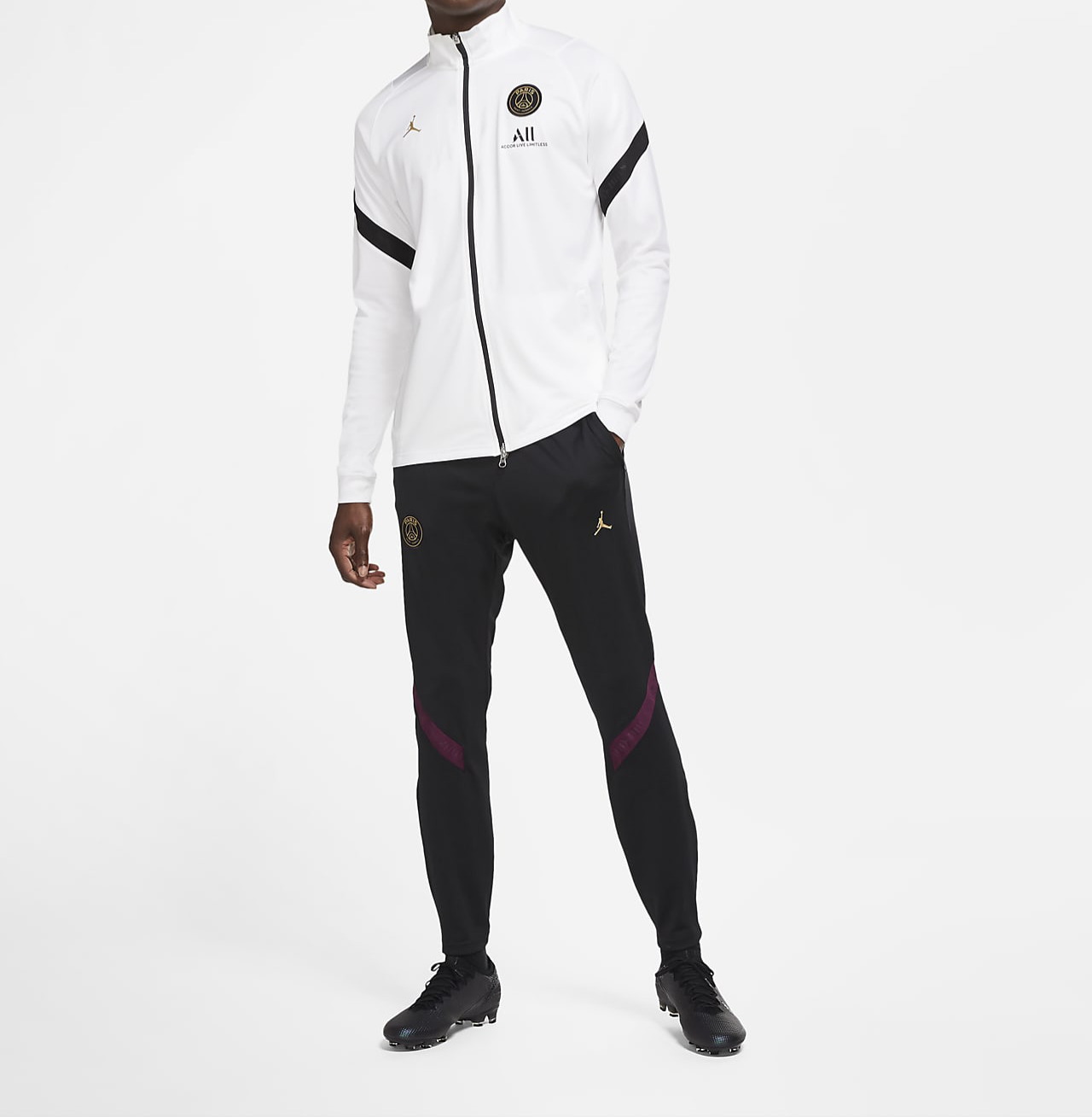 Jordan X Paris Saint Germain Dri-Fit Strike Tracksuit 'White/Black-Truly Gold'