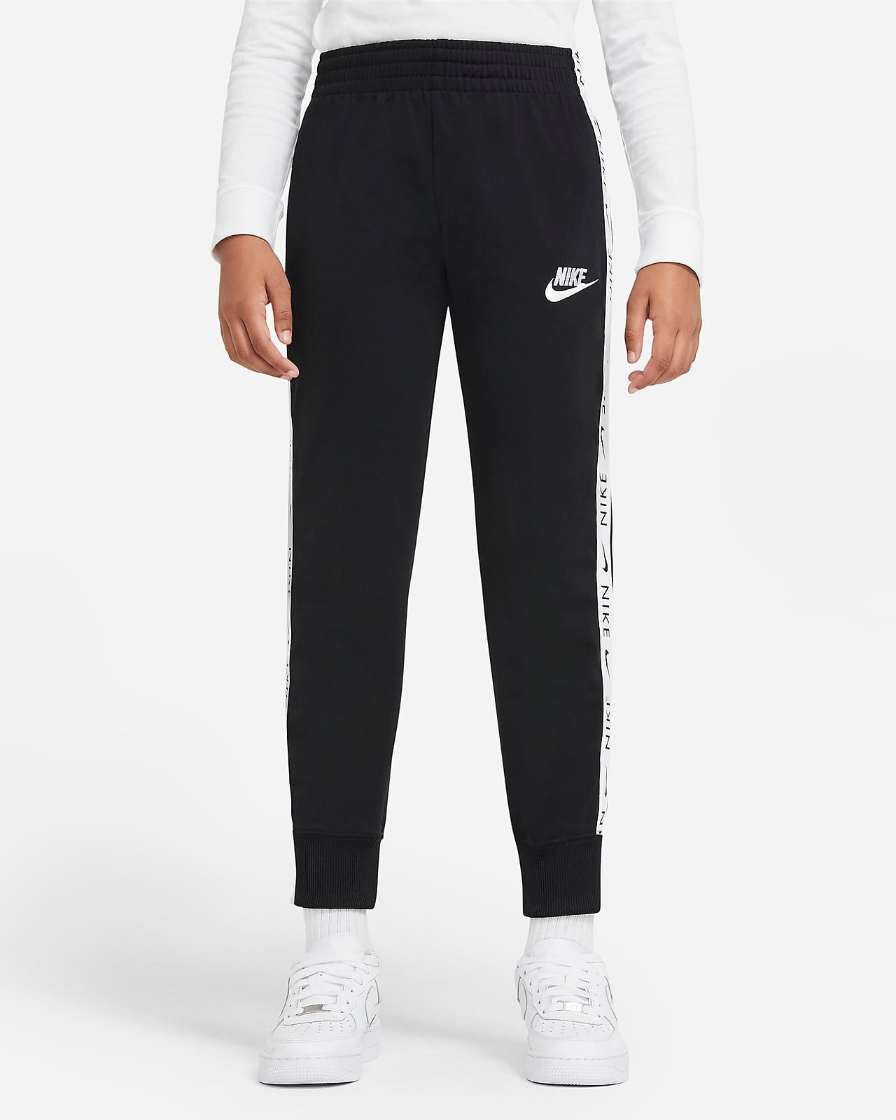 Nike Girls Full Zip Tricot NFS Tracksuit 'Black/Black-White'